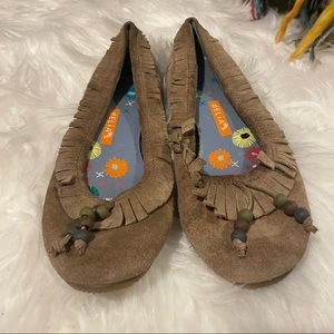 deLiA*s Beaded Leather Moccasins Flats size 6